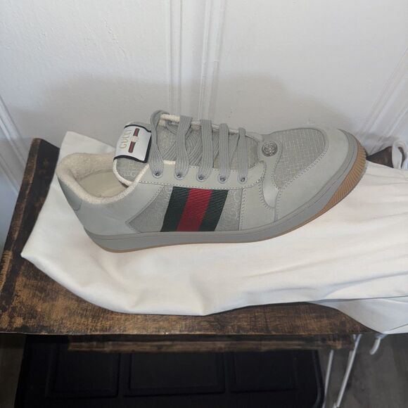 GUCCI Screener Sneakers Grey Size 9 - Picture 1 of 10